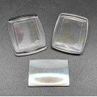 БАЗА прямоугольная для гардеробного номерка и груши, прозрачная, синяя - 100шт.