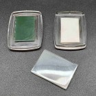 БАЗА прямоугольная для гардеробного номерка и груши + СКОТЧ, прозрачная, синяя - 10шт.