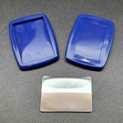 БАЗА прямоугольная для гардеробного номерка и груши, прозрачная, синяя - 100шт.