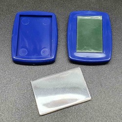 БАЗА прямоугольная для гардеробного номерка и груши + СКОТЧ, прозрачная, синяя - 10шт.