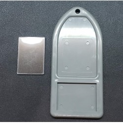 ГРУША ПЛОСКАЯ для ключей, корпус со стеклом, серый - 1шт.