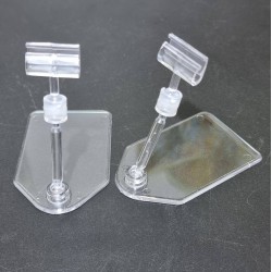 Ценникодержатель на мини-платформе, штанга 50мм., Зигзаг-02, прозрачный - 1000шт.