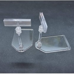 Ценникодержатель на мини-платформе, штанга 50мм., Зигзаг-04, прозрачный - 500шт.