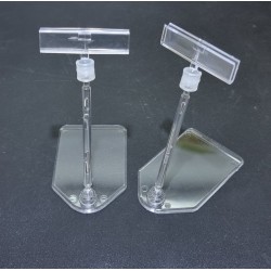 Ценникодержатель на мини-платформе, штанга 95мм., Зигзаг-04, прозрачный - 500шт.