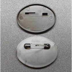 Значок ПБ-3, эллипс р-р 30х40мм. чёрный - 500шт.