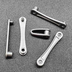 Переходник треугольный пластиковый для брелков, серебро - 500шт.