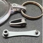 Переходник треугольный пластиковый для брелков, серебро - 500шт.