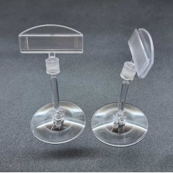 Ценникодержатель на круглой платформе Сфера, штанга 50мм., Зигзаг-03, прозрачный - 50шт.