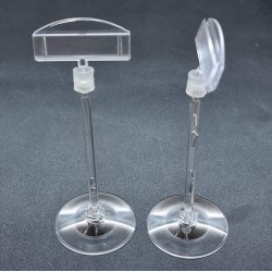 Ценникодержатель на круглой платформе Сфера, штанга 95мм., Зигзаг-03, прозрачный - 50шт.