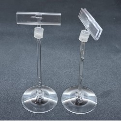 Ценникодержатель на круглой платформе Сфера, штанга 95мм., Зигзаг-04, прозрачный - 50шт.